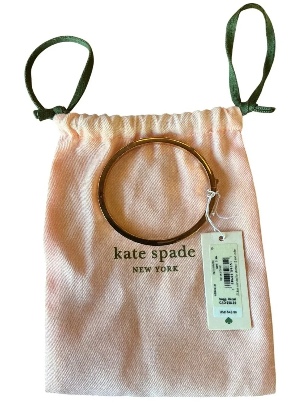Kate Spade Crystal Hinge Rose Gold Bangle One Size New With Tags - Picture 6 of 6